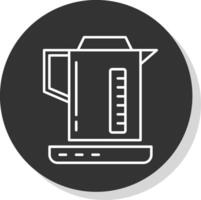 Electric Kettle Line Grey  Icon vector