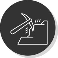 Mining Line Grey  Icon vector