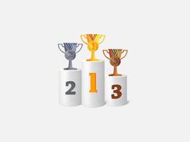 Podium Winner Trophy employee appreciation day with shadow overlay design icon logo element vector