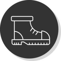 Boot Line Grey  Icon vector