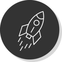Rocket Line Grey  Icon vector