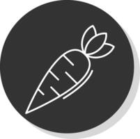 Zanahoria línea gris icono vector