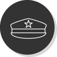 Military Hat Line Grey  Icon vector