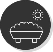 Trough Line Grey  Icon vector