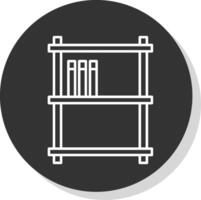 Book Shelves Line Grey  Icon vector