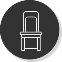 Dining Chair Line Grey  Icon vector