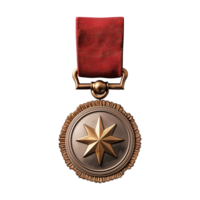 AI generated Military medal isolated on transparent background png