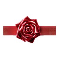 AI generated Red ribbon and bow isolated on transparent background png