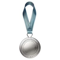 ai genererad silver- medalj isolerat på transparent bakgrund png