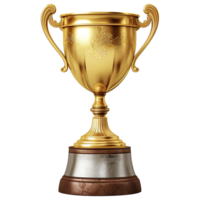 AI generated Golden trophy cup isolated on transparent background png