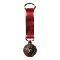 AI generated Award medal with ribbon isolated on transparent background png