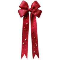 AI generated Red bow ribbon isolated on transparent background png