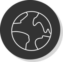 Planet Earth Line Grey  Icon vector