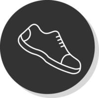 corriendo Zapatos línea gris icono vector