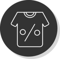 camiseta línea gris icono vector