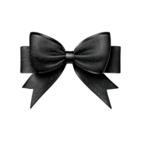 AI generated Black ribbon bow isolated on transparent background png