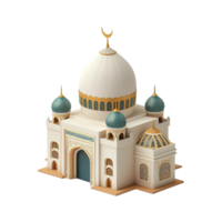 AI generated Islamic mosque 3d icon isolated on transparent background png