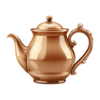 AI generated Copper teapot isolated on transparent background png