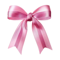 AI generated Pink satin bow isolated on transparent background png