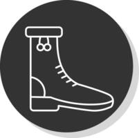 Rain Boots Line Grey  Icon vector