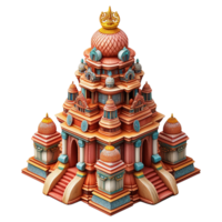 ai gegenereerd Hindoe tempel 3d icoon geïsoleerd Aan transparant achtergrond png