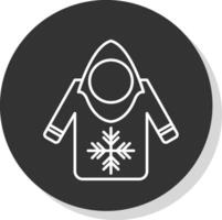 Hoodie Line Grey  Icon vector