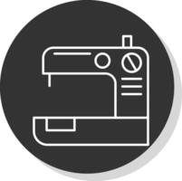 de coser máquina línea gris icono vector