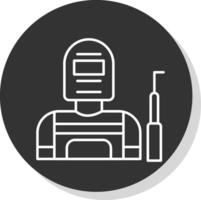 Welder Line Grey  Icon vector