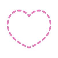 Pink Dashed Bordered Heart Frame vector