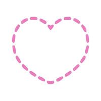 Pink Dashed Bordered Heart Frame vector