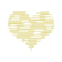 Horizontal Line Patterned Heart Icon vector