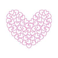 Heart Made Of Pink Line Hearts vector