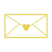 Golden Closed Envelope With A Heart Seal Icon vector