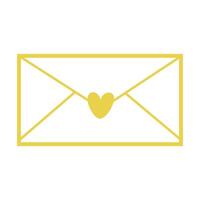 Golden Closed Envelope With A Heart Seal Icon vector