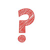 Red Scribble Question Mark Icon vector