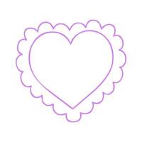 Violet Scalloped Line Heart Frame vector