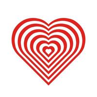 Red Stacked Hearts Icon vector