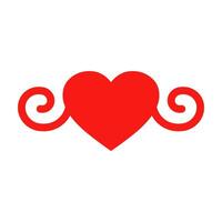 Red Heart With Simple Swirls vector