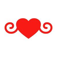 Red Heart With Simple Swirls vector