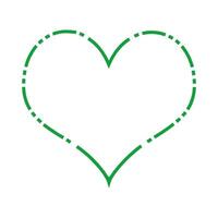 Green Dashed Heart Line Frame vector