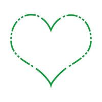 Green Dashed Heart Line Frame vector