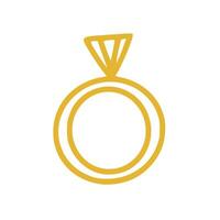 Doodle Diamond Ring Icon vector