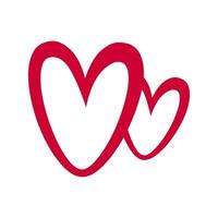 Two Lovers Red Hearts Icon vector