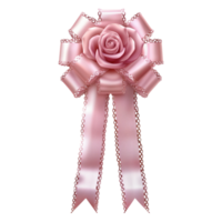 AI generated Pink satin bow isolated on transparent background png