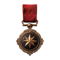 AI generated Military medal isolated on transparent background png