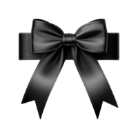 AI generated Black ribbon bow isolated on transparent background png