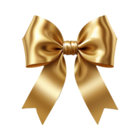 AI generated Golden bow isolated on transparent background png