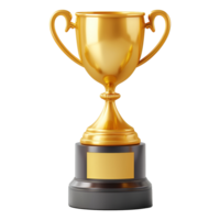 AI generated Golden trophy cup isolated on transparent background png