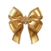 AI generated Golden bow isolated on transparent background png