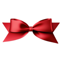 AI generated Red ribbon and bow isolated on transparent background png